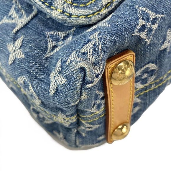 Louis Vuitton Shoulder Bag Monogram Denim Baggy PM M95049 Blue Cotton Leather - Picture 7 of 16